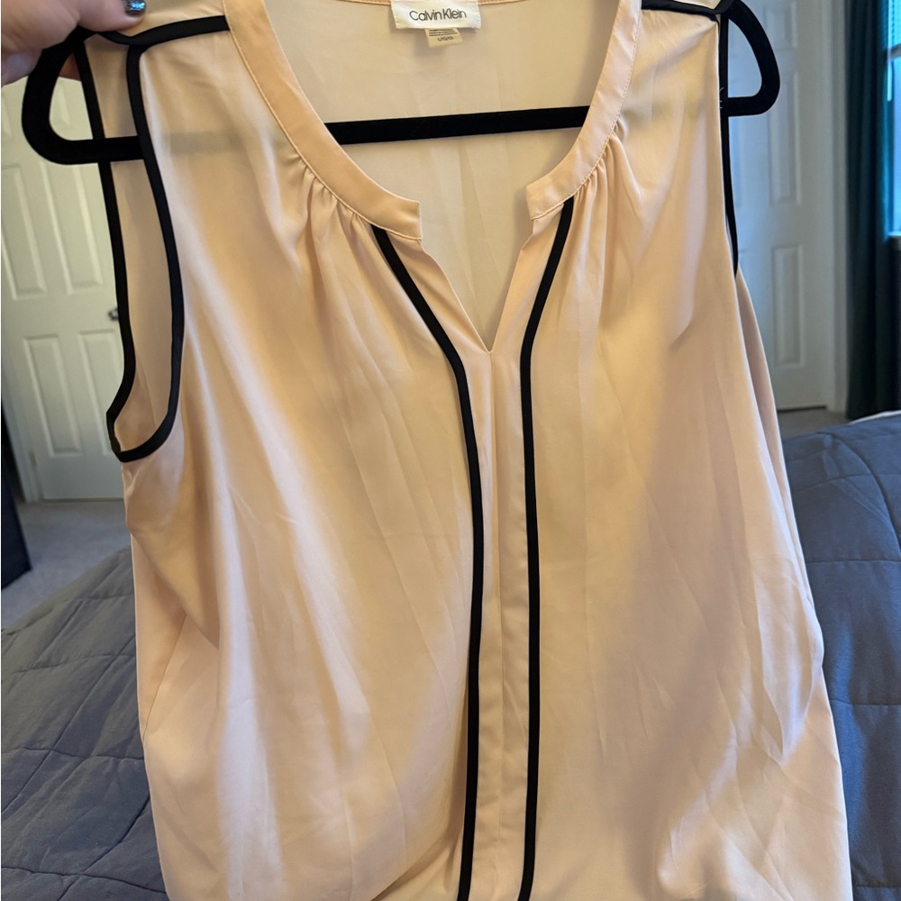Calvin Klein Women's Blouse with Black Trim